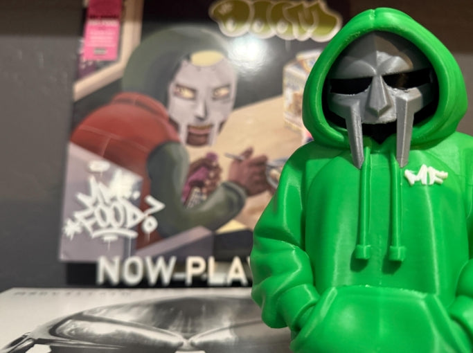 3D Printed MF DOOM hooded bust figurine