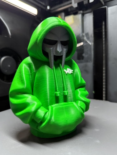 3D Printed MF DOOM hooded bust figurine