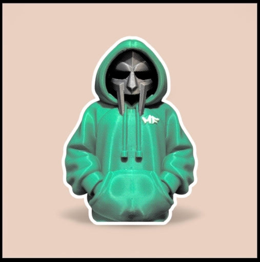 3D Printed MF DOOM hooded bust figurine