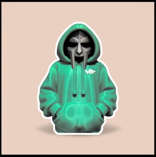 3D Printed MF DOOM hooded bust figurine